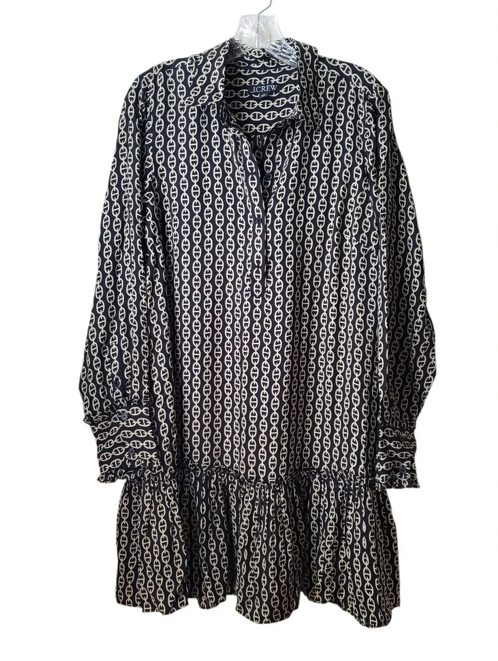 J. Crew Amelia Shirt Dress With Ruffle Hem